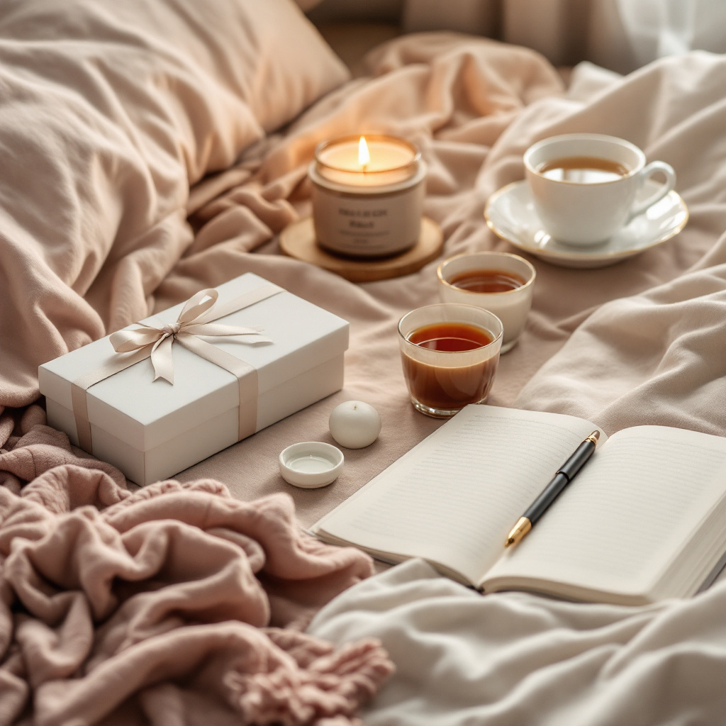 Paar möchte mit dem Partner über Sextoys sprechen – entspannte Atmosphäre mit Vibrator auf Nachttisch